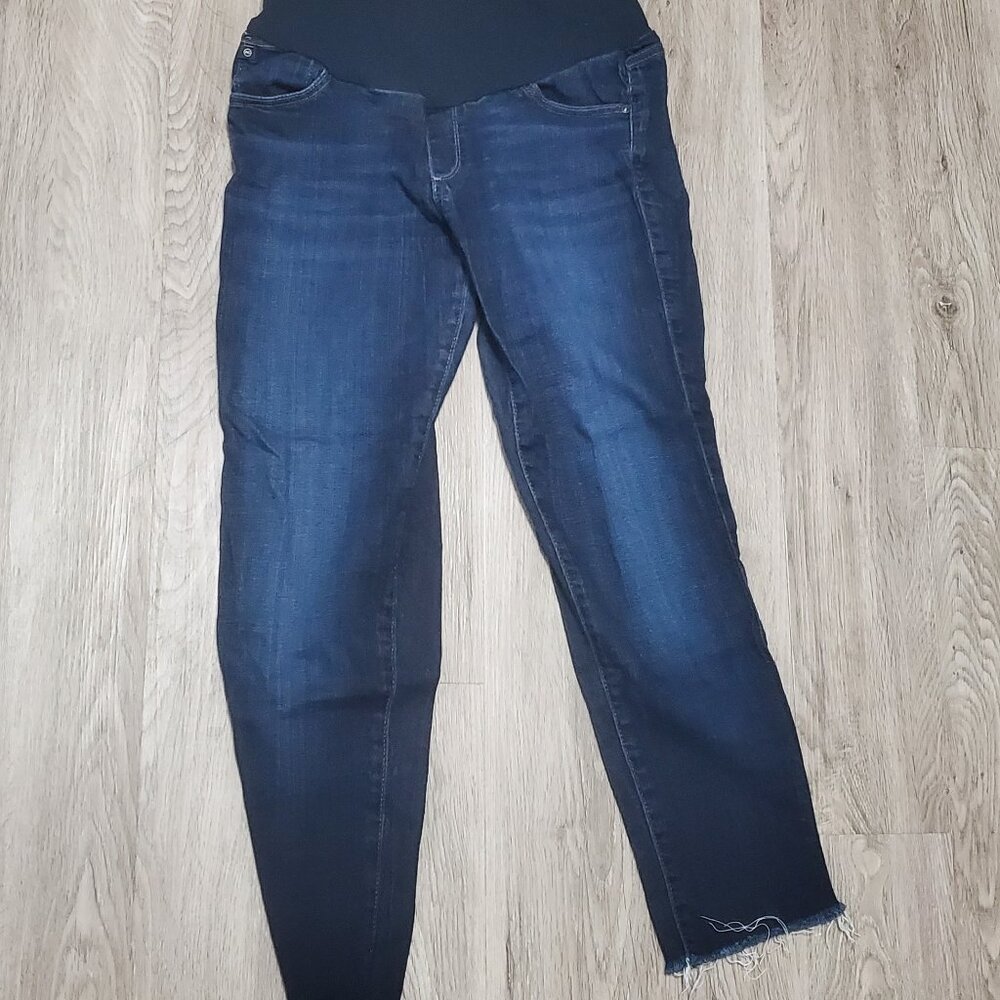 AG  Adriano Goldschmied skinny raw hem maternity jean *CROP*